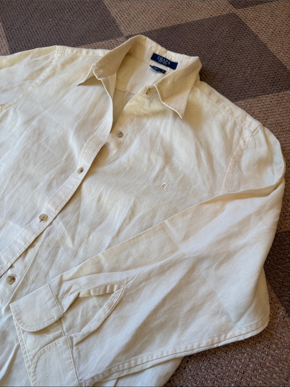 Chaps women’s  Casual Long-Sleeve Button-Down Shirt in Light butter yellow